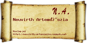 Neuvirth Artemíszia névjegykártya
